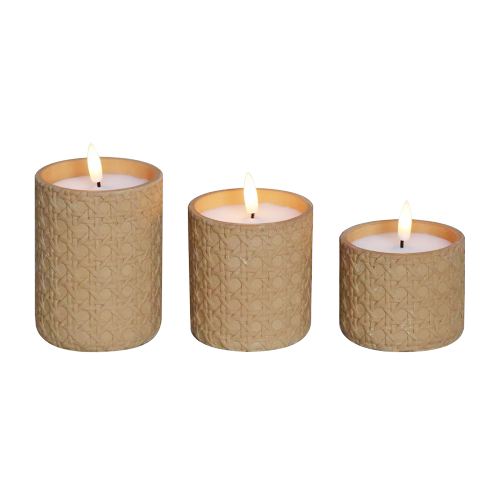 LED Realistis Flame Battery Semen 3D Wick Candle