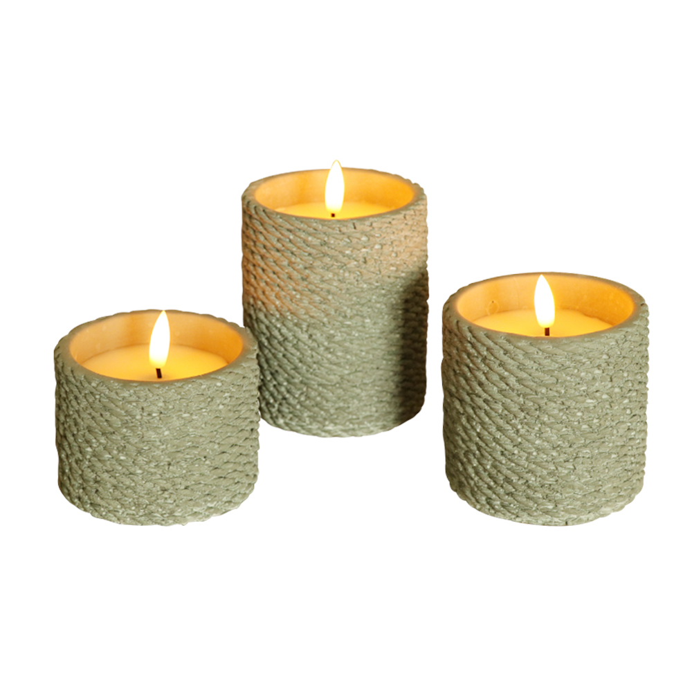 LED Cylindrical Semen 3D Wick Wax Candle