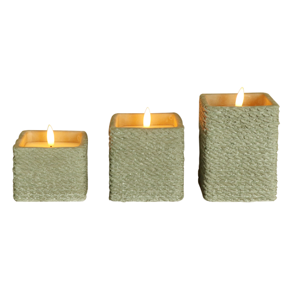 DED 3D Wick Flameless Candle dengan remote untuk dekorasi rumah