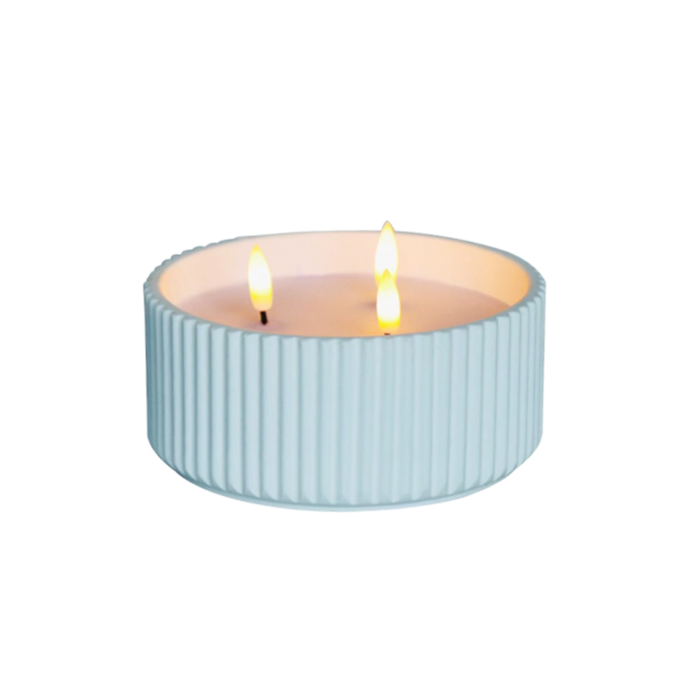 LED Cement 3D Wick Candle dengan permukaan garis keras
