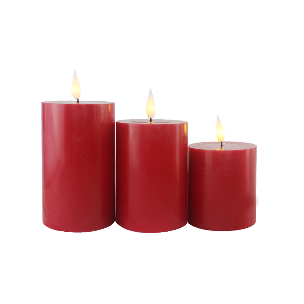 Gading putih 3D Wick LED Flameless Candle