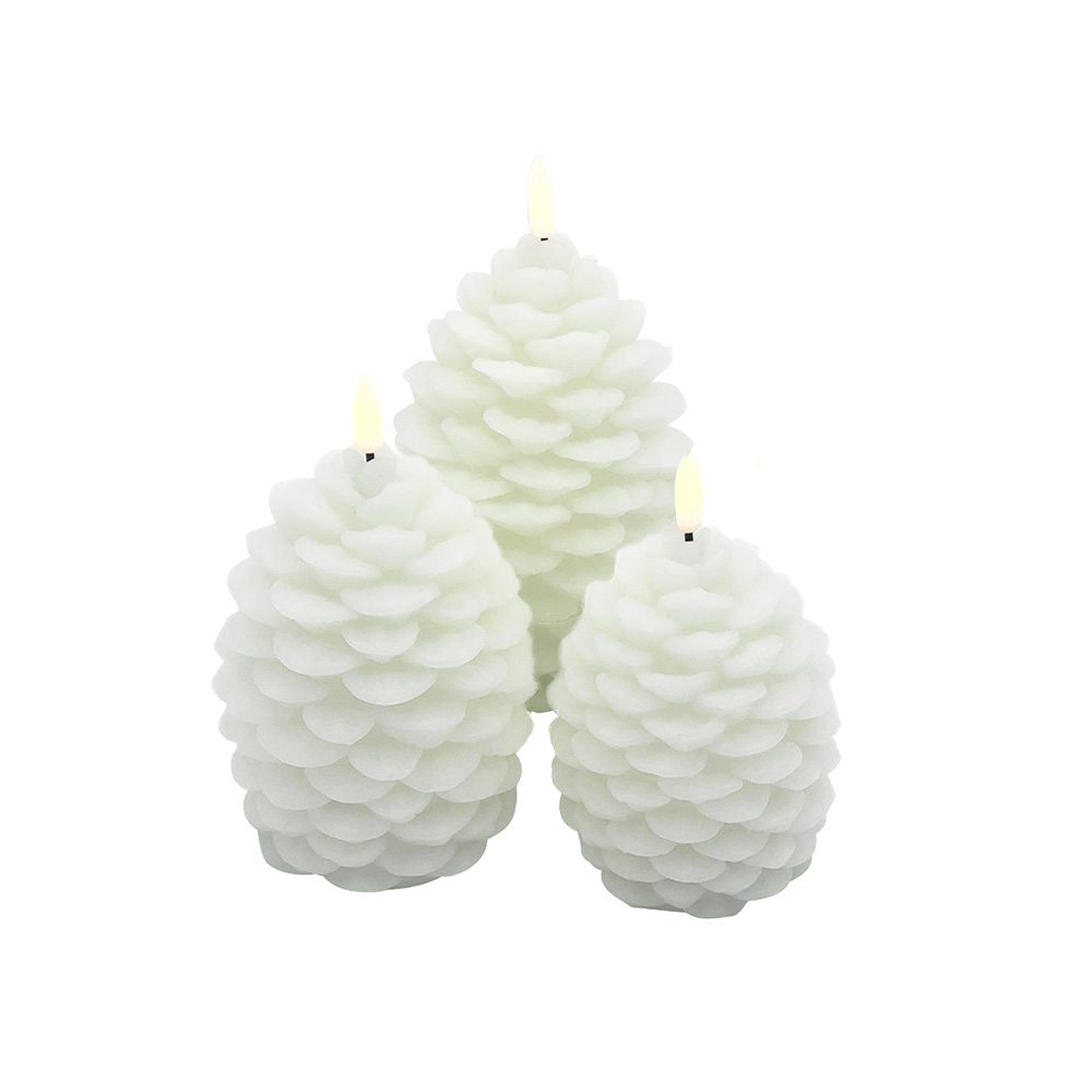 Lilin 3D LED elektronik kerucut pinus