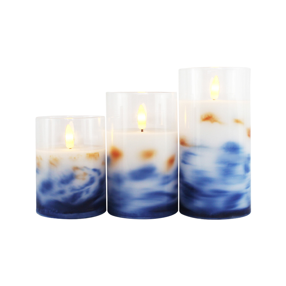 Lilin LED kaca bertenaga baterai